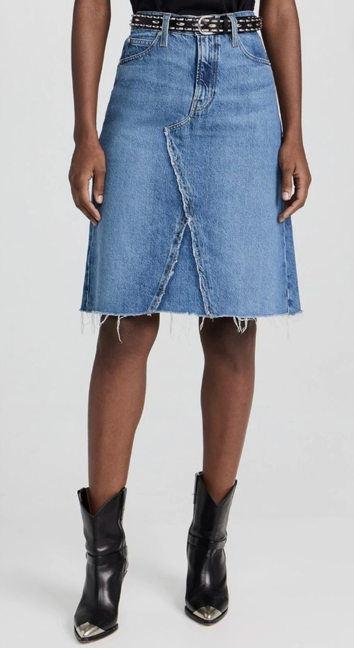 FRAME DENIM WOMENS SIZE 28 DECONSTRUCTED JEAN SKIRT BLUE MABEL WASH NEW